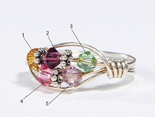 5 Stone Mother's Birthstone Ring 