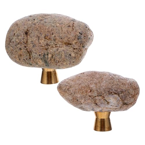 SHINEOFI 2 Pièces Boutons de Tiroir en Laiton Forme Pierre Irrégulière, Poignée Ergonomique pour Meubles Cuisine et Portes D'armoire Décoratives Uniques