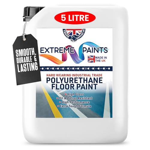 TRADE SUPPLIES UK - Extreme Polyurethane Floor Paint. Durable, Premium-Grade Paint for Concrete, Wood, Garage, Indoor Floors - Mid Grey, 5L