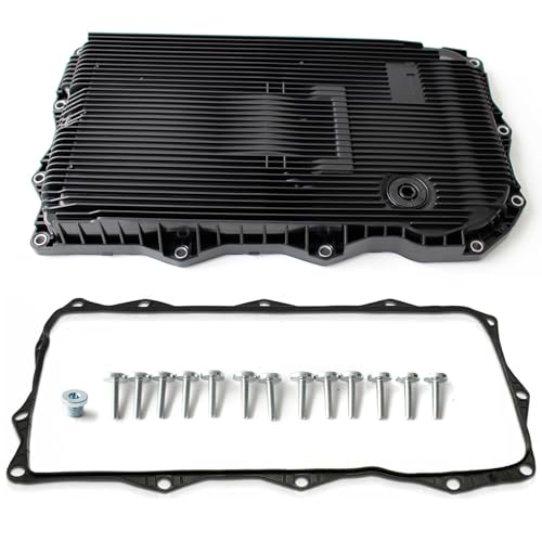 AUCERAMIC 265-850 Transmission Oil Pan with Gasket & Drain Plug and Bolts Fit for Ram 1500 2500 3500/ Jeep Grand Cherokee/Dodge Durango Challenger Charger/Chrysler 300, 8-Speed Automatic Transmission by AUCERAMIC - Used condition - CA$54.94