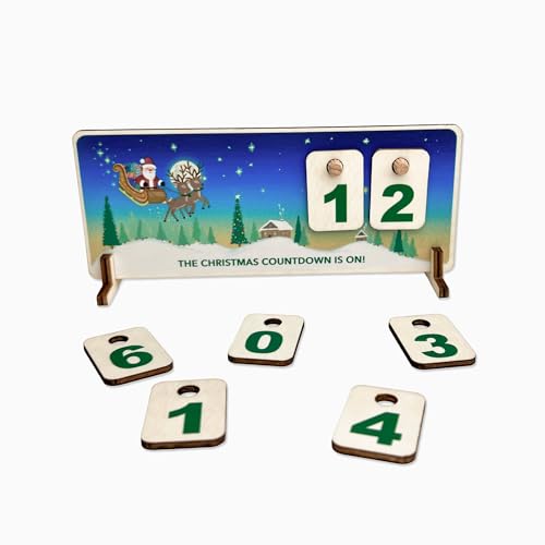 Calendrier de l'Avent support bois jetons numérotés boîte réutilisable sans plastique - 5