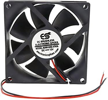 Electronic Spices Small 8025 3 Inch (80x80x25mm) Brushless 12v Dc Exhaust Cooling Fan Single Piece