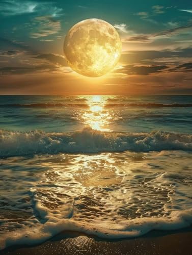 Peinture Numero Adulte Plage Coucher Soleil DIY 100x130cm