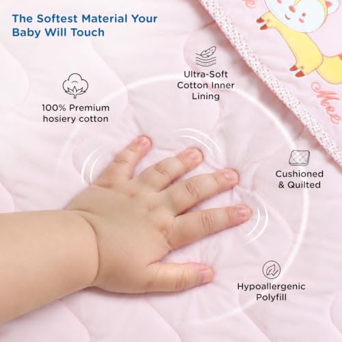 Image of Mee Mee 3-in-1 Baby Wrapper & Carry Nest for Newborns | Soft Breathable Cotton Swaddle with Hood and Cushion | Adjustable Tie-Up Design | Lightweight, Cozy & Easy to Carry (0-6 Months) (Pink)