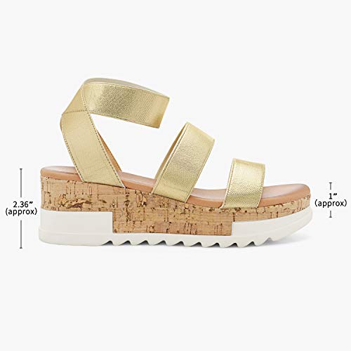 Image of DREAM PAIRS Women's Open Toe Elastic Platform Wedge Sandals | Lightweight flatform sandals with a cushioned footbed for walking, vacations, shopping and all-day comfort