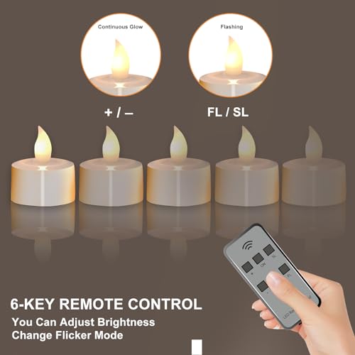 Image of LED Rechargeable Candle Flameless Tealight with Remote Control 12pcs /Set (Warm White)