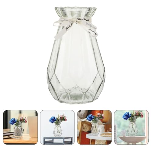 Jarrón de cristal transparente minimalista para flores y cultivo hidropónico 8