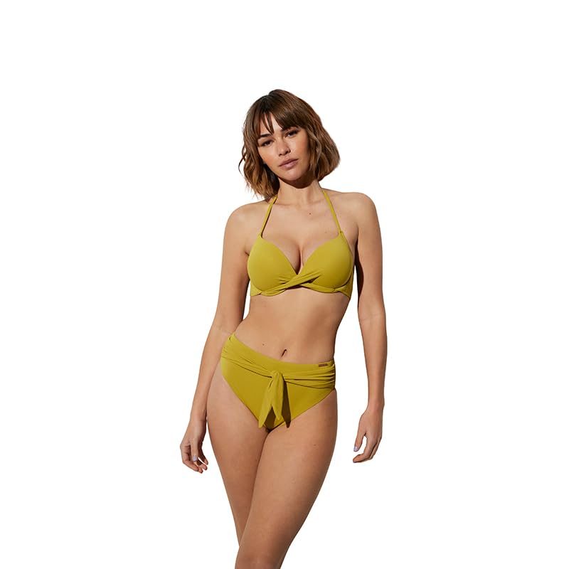YSABEL MORA Conjunto Bikini con aro Doble Push up y Braga Midi Lima