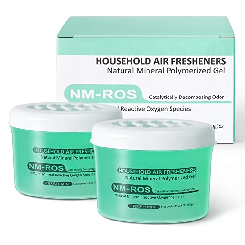 NM-ROS Air Freshener (2 Pack)- Advanced Technology Natural Mineral Reactive Oxygen Species, Catalytically Decomposing Odor in Air. Also Used in Wardrobe, Closet, Car and More Small Room-Minty