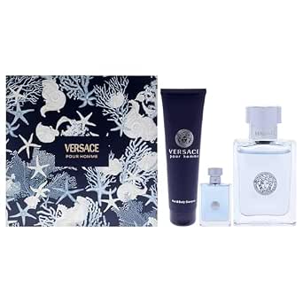 Versace Pour Homme 3-Piece Gift Set - 3.4oz EDT, 0.17oz Mini, 5oz Shower Gel
