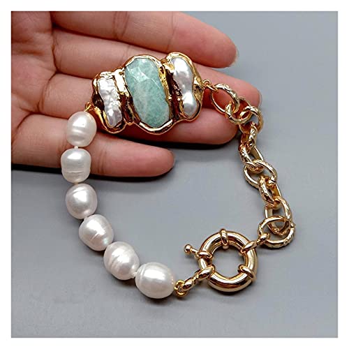 Bracelet perle d'eau douce et amazonite blanche le cadeau idéal pour elle - 4