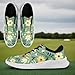 Women's Spikeless Golf Shoes Lightweight Vegan Leather Golf Sneakers Fashion Floral Non Slip Training Smeakers with Ventilation Heel