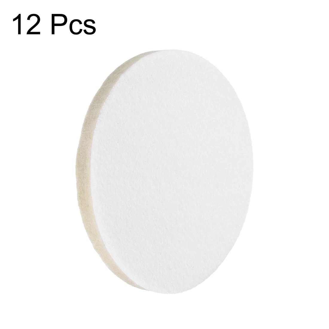 uxcell 4 Inch Wool Felt Polishing Pad, Buffing Wheels Polish Pad, Flocking Hook & Loop Back for Random Orbital Sander 12pcs
