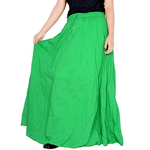 Image of Sttoffa Women Solid Color Maxi Plain Cotton Full Length White Skirt 40 inch Long Cotton Long Skirt