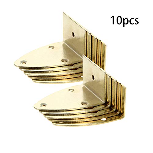 Image of MroMax Picture Photo Frame Metal Brace Bracket Hanger Gold Tone 27 x 26 x 42mm /1.06 x 1.02 x 1.65-inch Large 10pcs