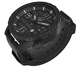 Heavy Water Diver(TM) Titanium Tritium Dive-Watch by Hazard 4(R): Black PVD, BLK Dial/WHT Graphics - GGYG