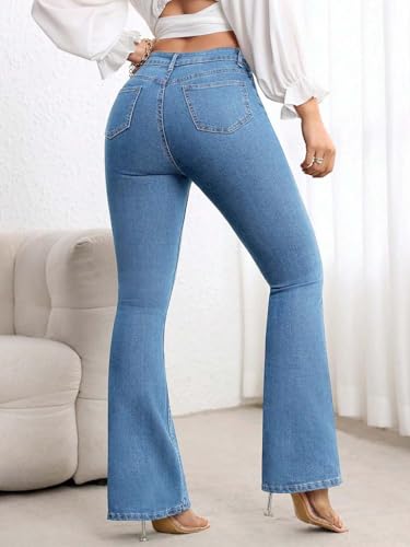 Image of KOTTY Women's High Waist Flared Fit Stretchable Denim Jeans for Casual