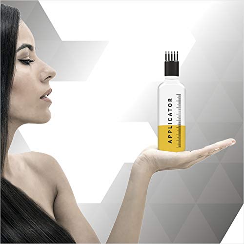 Chariot New York Hair Root Applicator Bottle with Comb Cap for Applying Hair Oil, Shampoo and Medicine, Clear, Pack of 2