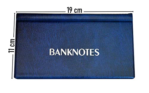 Collector SAMMLERALBUM FÜR BANKNOTEN Notizen Banknotenalbum mit 20 Seiten 8x17cm (Blau)