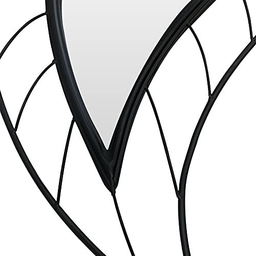 Ironsmithn Wall Mirror Mounted Decorative Mirror Leaf Stylish Decor For Bathroom Vanity, Living Room Or Bedroom(Black) #TOP2
