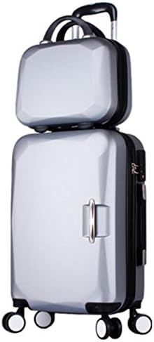 Songren Unisex Travel Luggage with Cosmetic Bag 2PCS Set ABS Suitcase Sets - 26 Inch Silver Gray