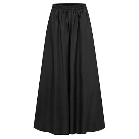 Spring and Summer Womens Stretch Belt Wide-Leg Pants Solid Color Wide Full-Length Casual Pants