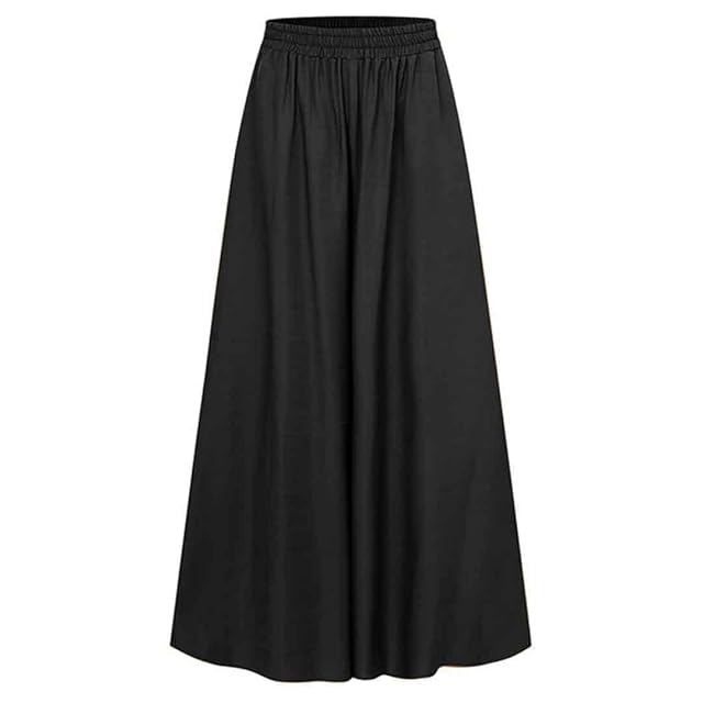 Spring and Summer Womens Stretch Belt Wide-Leg Pants Solid Color Wide Full-Length Casual Pants