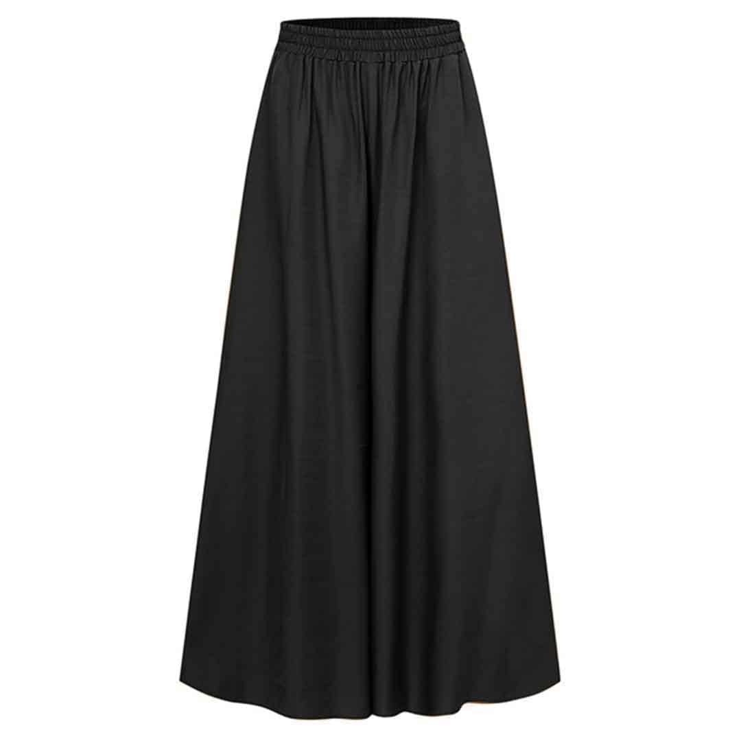 Spring and Summer Womens Stretch Belt Wide-Leg Pants Solid Color Wide Full-Length Casual Pants