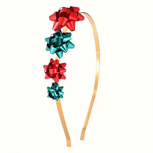 HEIDKRUEGER Christmas Headband with Bells - New Year Hair Hoop for Women - Holiday Hairband