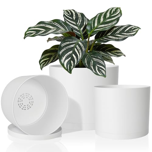GARDIFE 9 Inch White Plant Pot