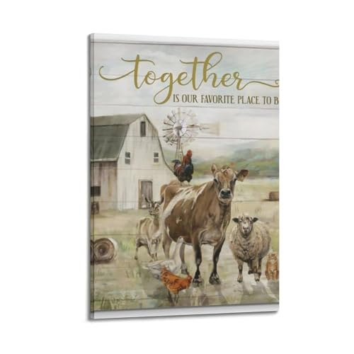 Poster sur toile vintage Together habillage grand mur vide chambre et salon