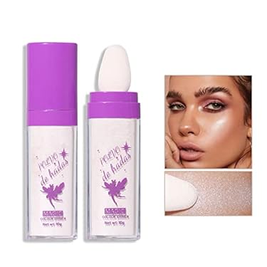 AMAZON - Polvo De Hadas Body Highlighter, Body Glitter Shimmer Highlighter Powder Makeup Stick, Multipurpose Contour Stick for Face Highlighter, Eyeshadow, Blush Highlighter Fairy Glitter Makeup – White