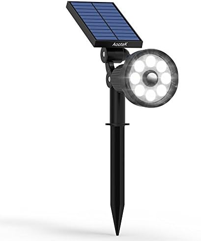 Solar Lights,Aootek 2-in-1 Waterproof 8 LED Engry Saving Solar Spotlight Adjustable Wall Light Landscape Light Security Lighting Dark Sensing Auto On/Off for Patio Deck Yard Garden Driveway Pool Area