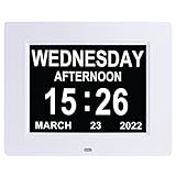 Johnziny 【New 2023 8 Inch Digital Clock with Date and Day of The Week,Large Number Digital Clock La