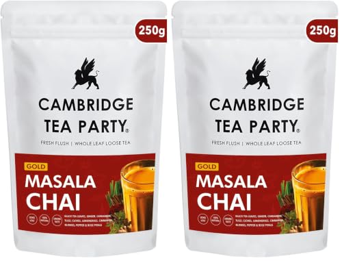 Image of Cambridge Tea Party 8 Spices Masala Chai Patti Tea Powder CTC, 250 g (Pack of 2)