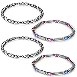 Herdear 4 Pcs Magnetic Hematite Ankle Bracelets for Women Men Beaded Magnetic Anklets Bracelets Energy Anklets Foot Jewelry Ankle Chain, 2 Styles