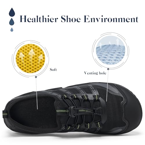 Image of SOBASO Water Shoes Women Men Hiking Dry Aqua Beach Swim Surf Shoes for Outdoor Fish Hiking Pool Black