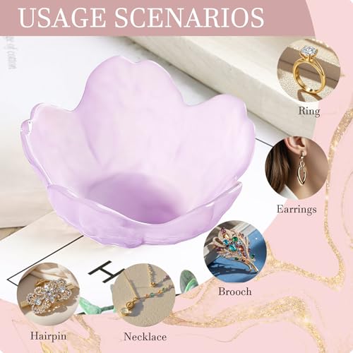 Image of Gifts for Women Flower Jewelry Dish Ring Holder Jewelry Tray Vanity Organizer Room Decor Aesthetic Dorm Bathroom Decor Decorative Trinket Dish for Rings Earrings Necklaces Friendship Birthday Gifts