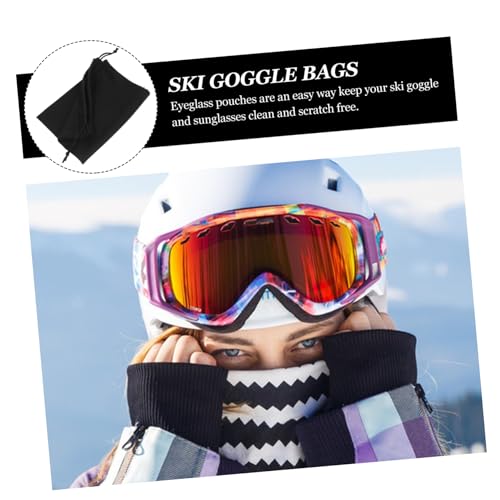 100 Pochons en Microfibre à Cordon pour Lunettes et Masques de Ski