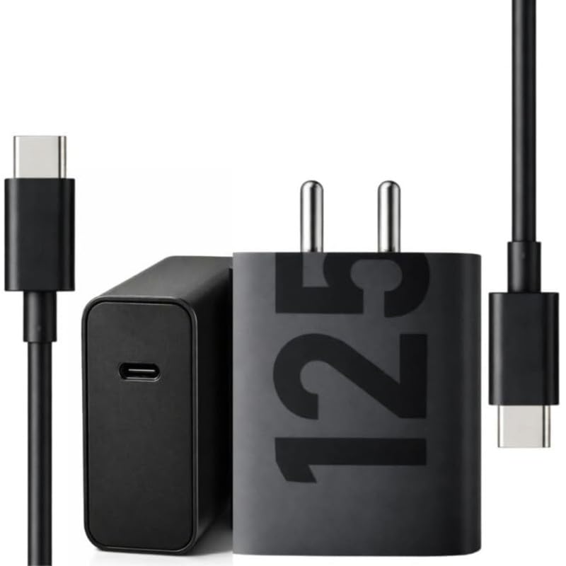 125W TurboPower Fast Charger for Motorola One Vision Plus | with 3.3Ft Type-C to C Cable | 125W Turbo Power USB C Charger | Super Fast Wall Adaptor | PD Charger High-Speed Safe Charging |A1,Black-image-6