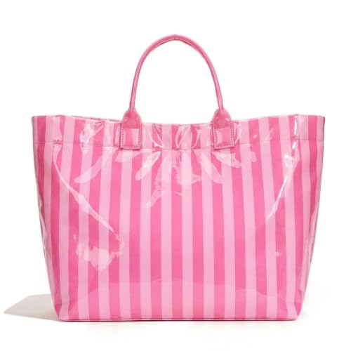 Image of Lushandy PVC Tote Bag for Women Jelly Beach Bag Top Handle Hobo Handbag | Water-Resistant, Wipe Clean, Lightweight