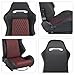 WIILAYOK 2 Pack Racing Seats, Universal PVC Leather Bucket Seats with Dual Lock Sliders for Front-Back Adjustment - Automotive Racing Seats for Cars, Black＆Red