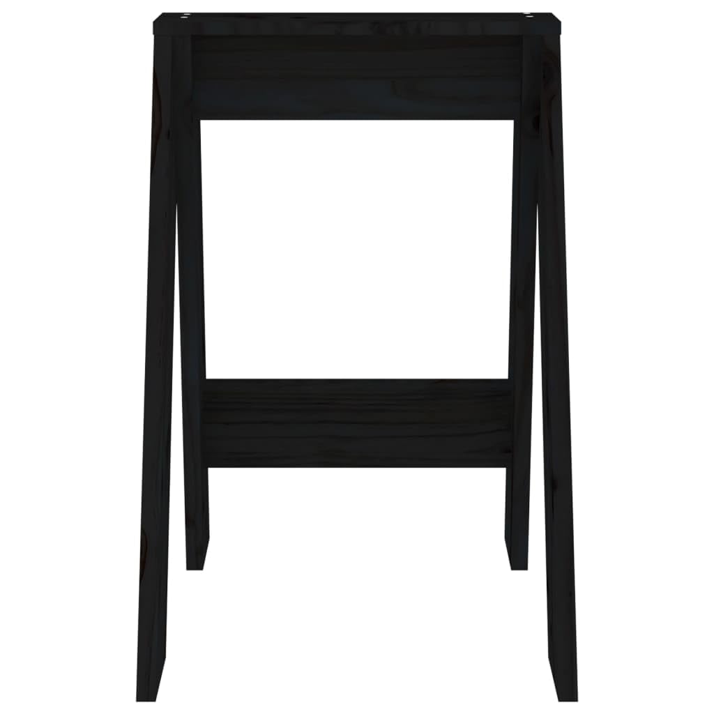 Hocker 2 STK. Schwarz 40x40x60 cm Massivholz Kiefer Klappbar Faltbar Platzsparend Tragbar Für Küche Esszimmer Balkon Garten Terrasse Camping Outdoor Wohnzimmer Party Erwachsene Stabil