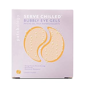 Patchology Serve Chilled Bubbly Eye Gels with Niacinamide, Hydrating Under Eye Patches with Niacinamide and Vitamin C, Under Eye Gel Pads with Gel Technology, Facial Skin Care Products – 5 Pairs