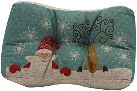 Royal Brands Memory Foam Lumbar Support Cushion Back Support Pillow Ergonomic Design for Comfort Pain Ease Back Protection Postural Improvement Office Car Chair (Santa & Rudolph)