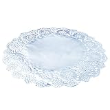 12 Inch Lace Paper Doilies Round Silver Foil Paper Placemats Doily Paper Pad for Cakes Crafts Party