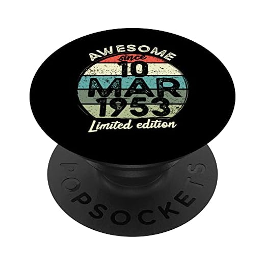 Camiseta de cumpleaños de 70 años, 10 de marzo de 1953, 70 cumpleaños PopSockets PopGrip Intercambiable