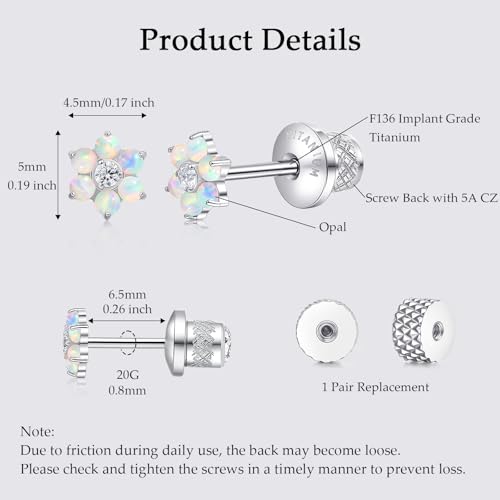 Limerencia Titanium Flat Back Screw Back Stud Earrings for Women Men by limerencia - Used condition - Image 5