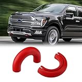 TECHPICCO Tow Hooks Covers for Ford F150 2004-2025 Bronco Base/Big Bend/Outer Banks 2021-2025 Compatible with Toyota Tundra Accessories 2017-2021 (Red)