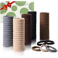 100-Piece Bessrung No Damage Seamless Elastic Hair Ties (Brown)